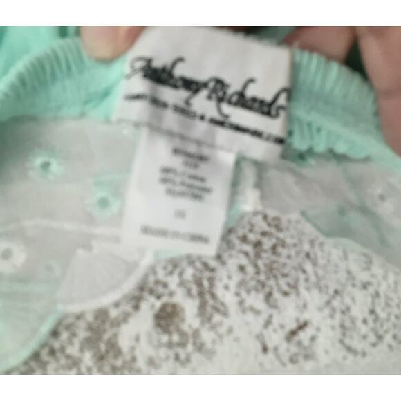 Vintage Anthony Richards Cool Mint Embroidered Nightgown 1X Comfort - Picture 8 of 8